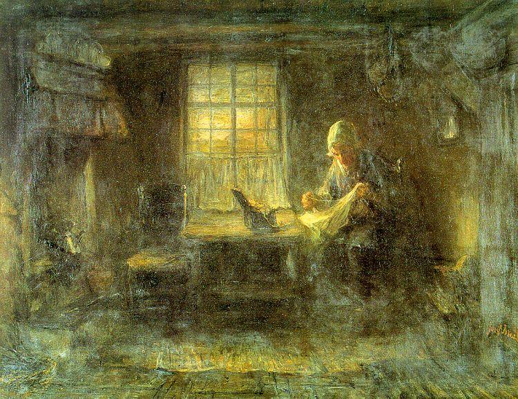  Jozef  Israels Interior of a Hut Sweden oil painting art